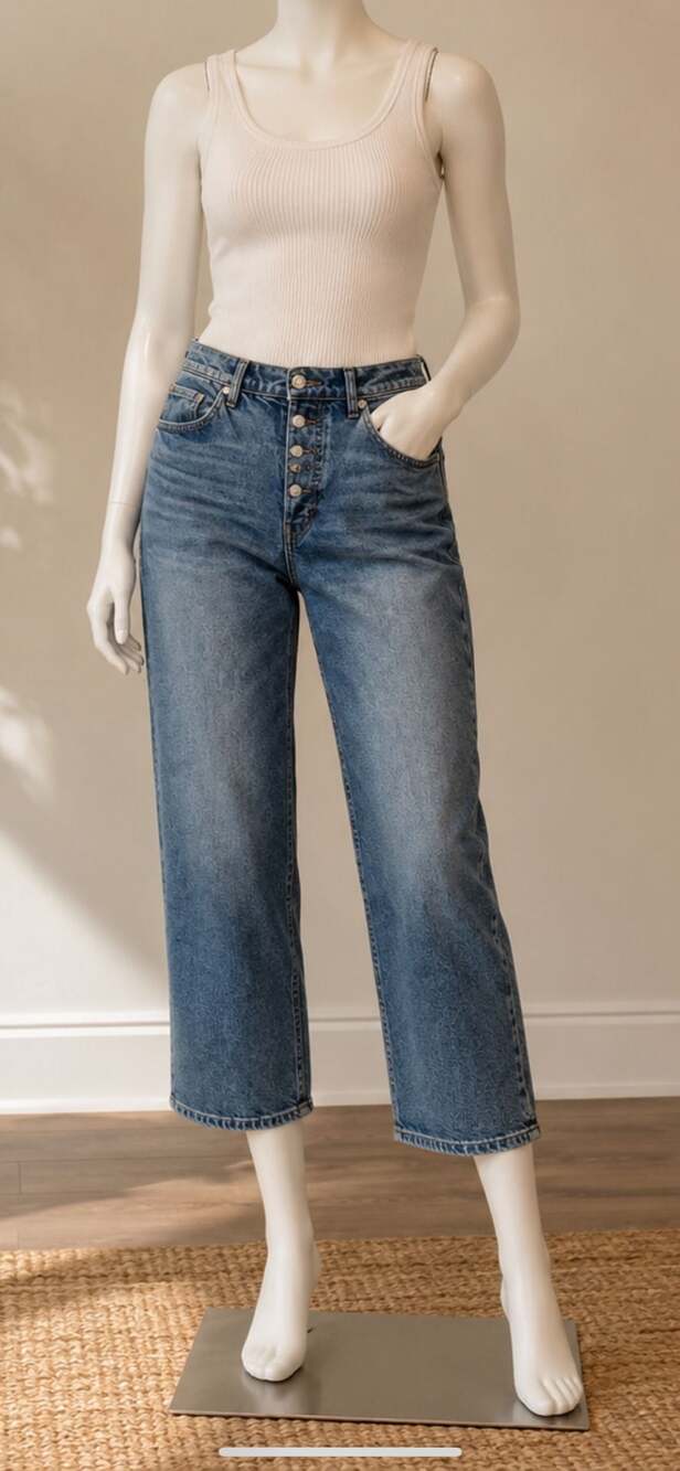 Banana Republic High Rise Wide Leg Crop Jeans Size 30 Petite